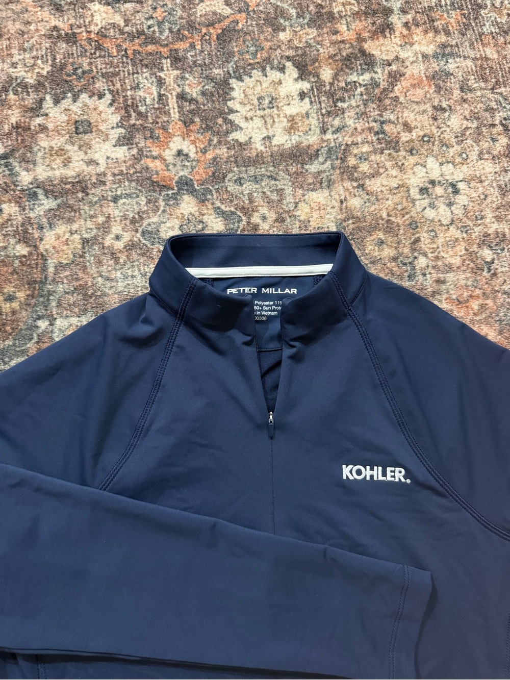 Peter Millar Women’s M Blue 1/4 Zip Mock Neck Pullover UPF 50+ Stretch